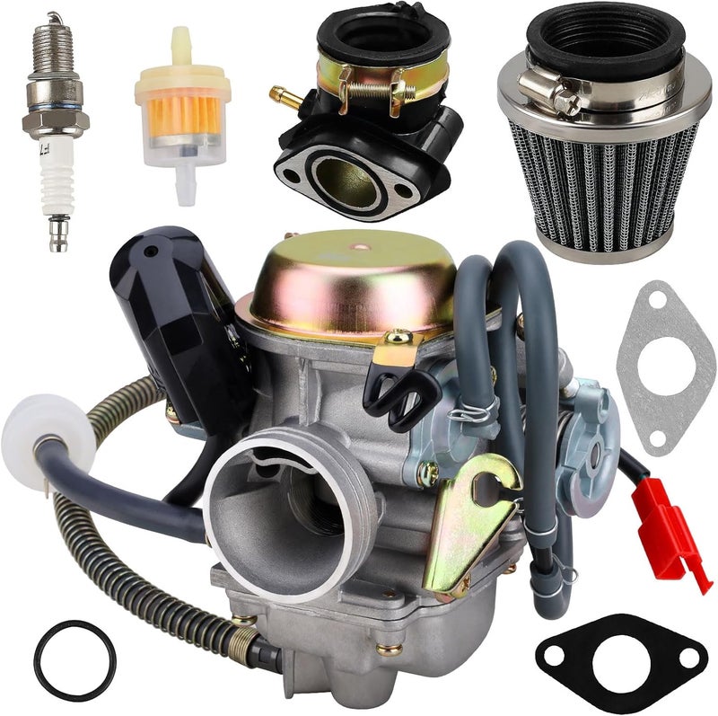 Onsnail 150cc gy6 carburetor PD24J for 4 Stroke Engines 125cc 150cc 152QMJ 157QMI 24mm for Motorcycle Scooter ATV Go Kart with Electric Choke Intake Manifold - Image 1